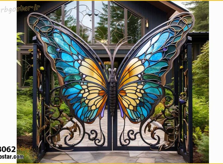 عکس درب شیک طرح پروانه(درب پارکینگ، ورودی ساختمان و باغ و ویلا)