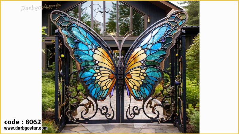عکس درب شیک طرح پروانه(درب پارکینگ، ورودی ساختمان و باغ و ویلا)