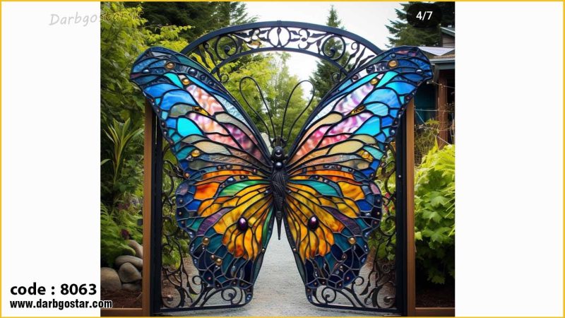 عکس درب شیک و لاکچری طرح پروانه(درب پارکینگ، ورودی ساختمان و باغ و ویلا)
